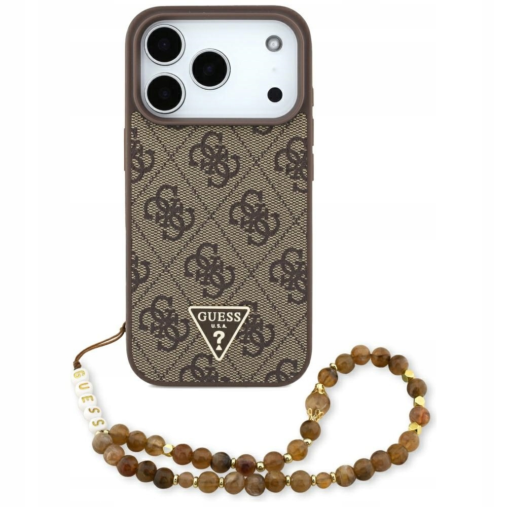 Pouzdro Pro Iphone 17 Pro Guess 4G Strap Triangle Logo Magsafe Hnědé