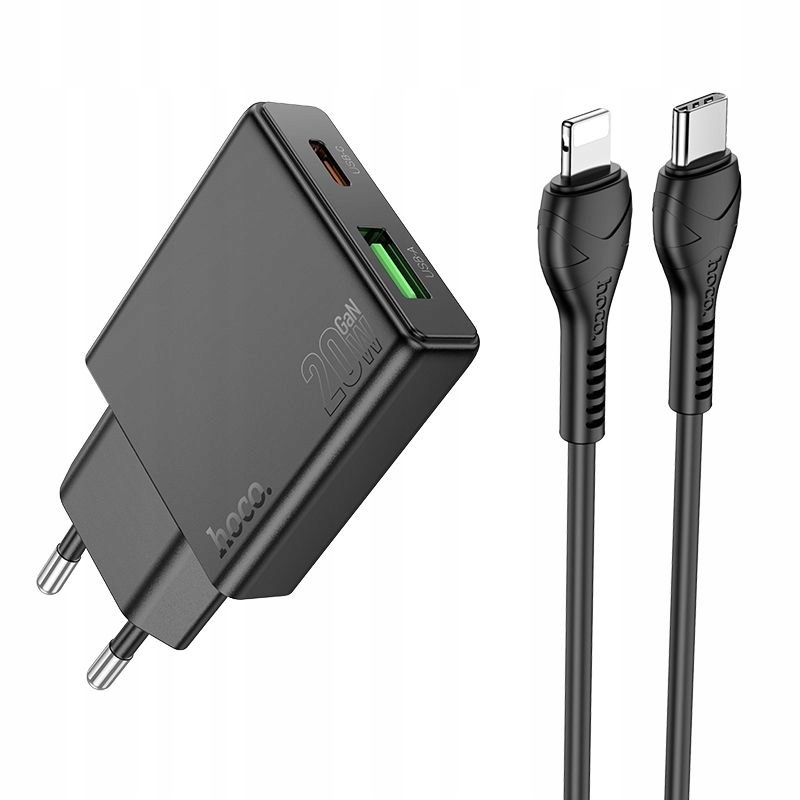 Hoco Ładowarka sieciowa do telefonu Hoco Slim Usb A Usb C QC3.0 Pd 3A 20W