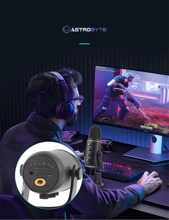 Mikrofon pojemnościowy AstroByte V1 ELITE RGB GAMING PODCAST STREAMING Model V1 ELITE