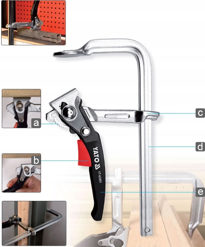 ŚCISK STOLARSKI ZAPADKOWY 250X100 MM ROZPIERAK Marka Yato