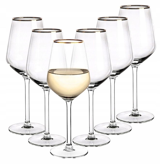 

Kieliszki do wina Rubin Gold złoty pasek 370ml