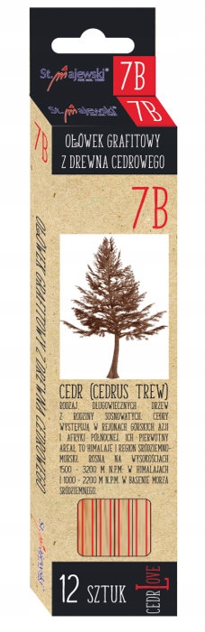 Ołówek z drewna cedrowego 7B MAJEWSKI CedrLove EAN (GTIN) 5903235202810