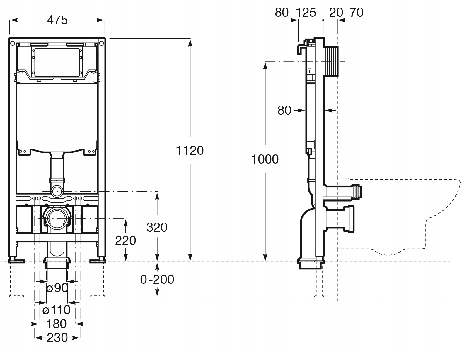STELAŻ PODTYNKOWY DO WC DO MISKI ROCA DUPLO ONE Marka Roca