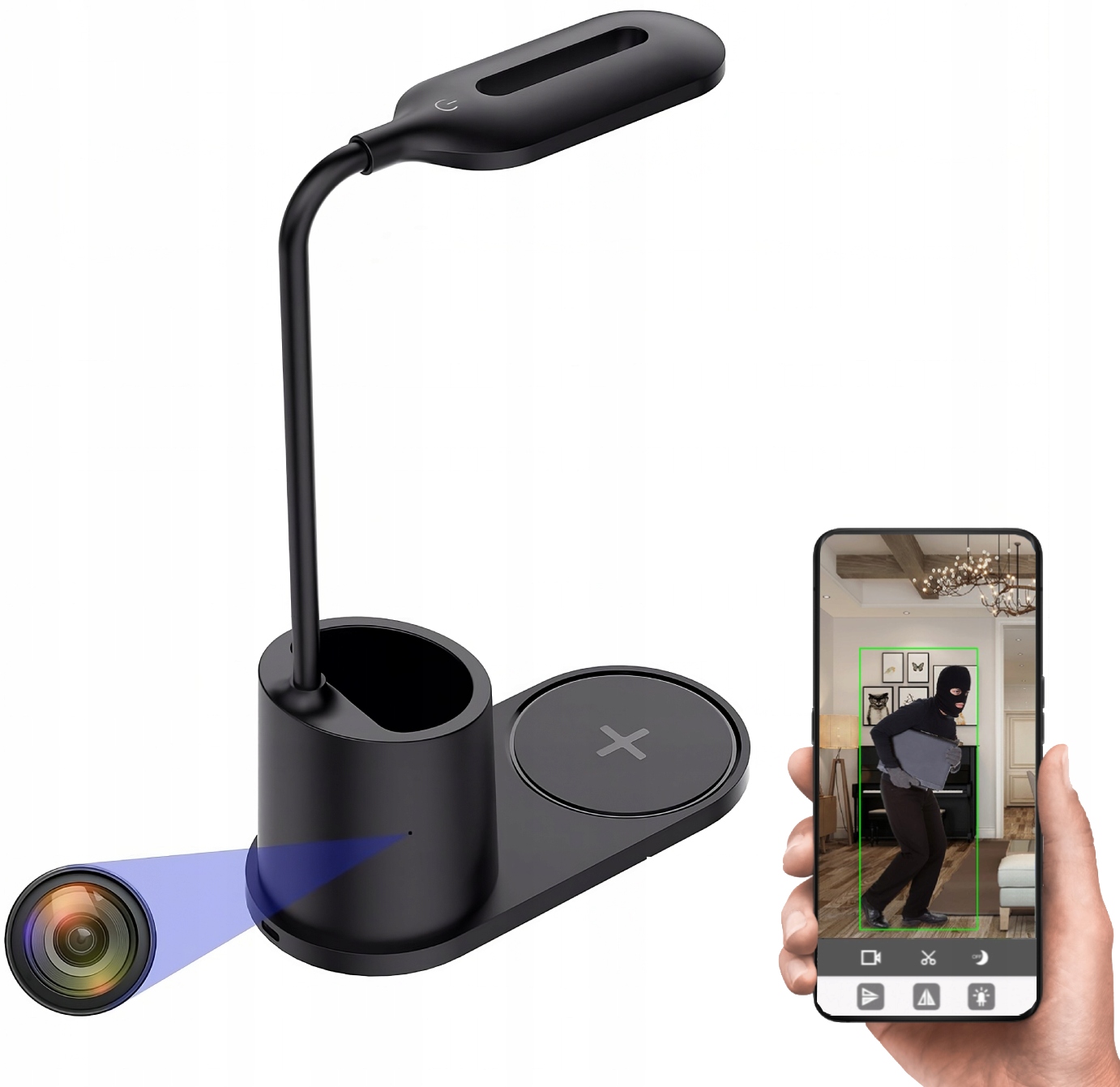 Skrytá Kamera WiFi Led Lampka Špionážna Mini Detekcia Živý Náhľad