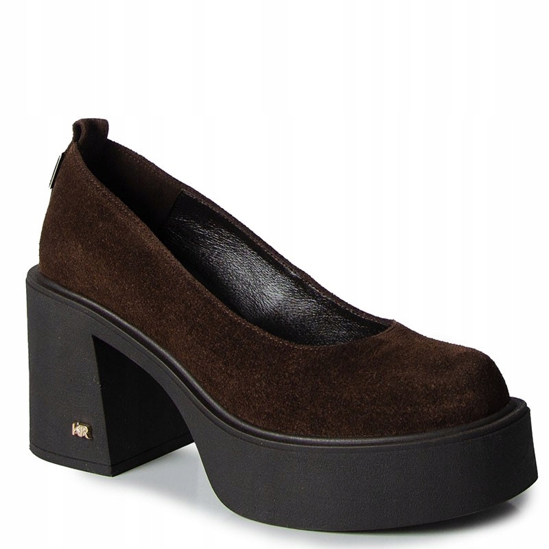 Karino 5996 Čokoládové Semišové Kožené Lodičky 39