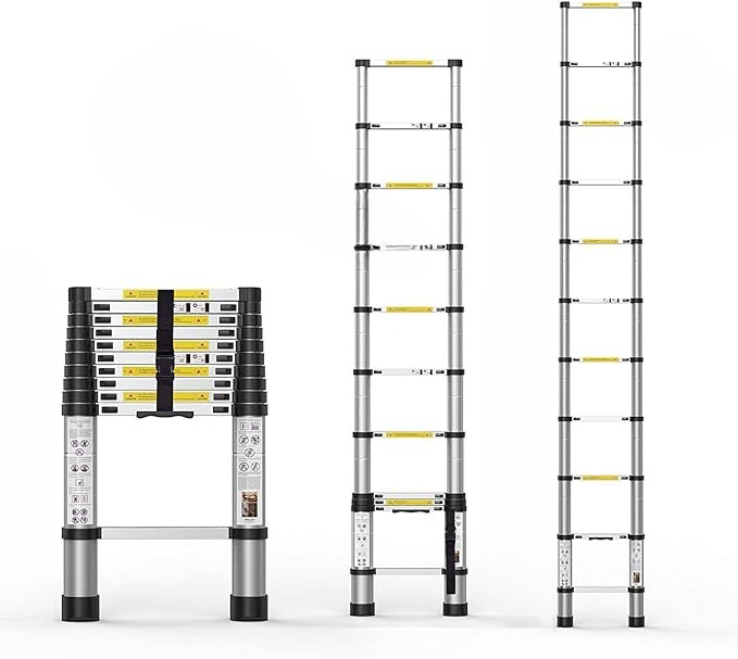 Teleskopická rebríková tyč 3,2 m ľahká, hliníková s protišmykovými nožičkami