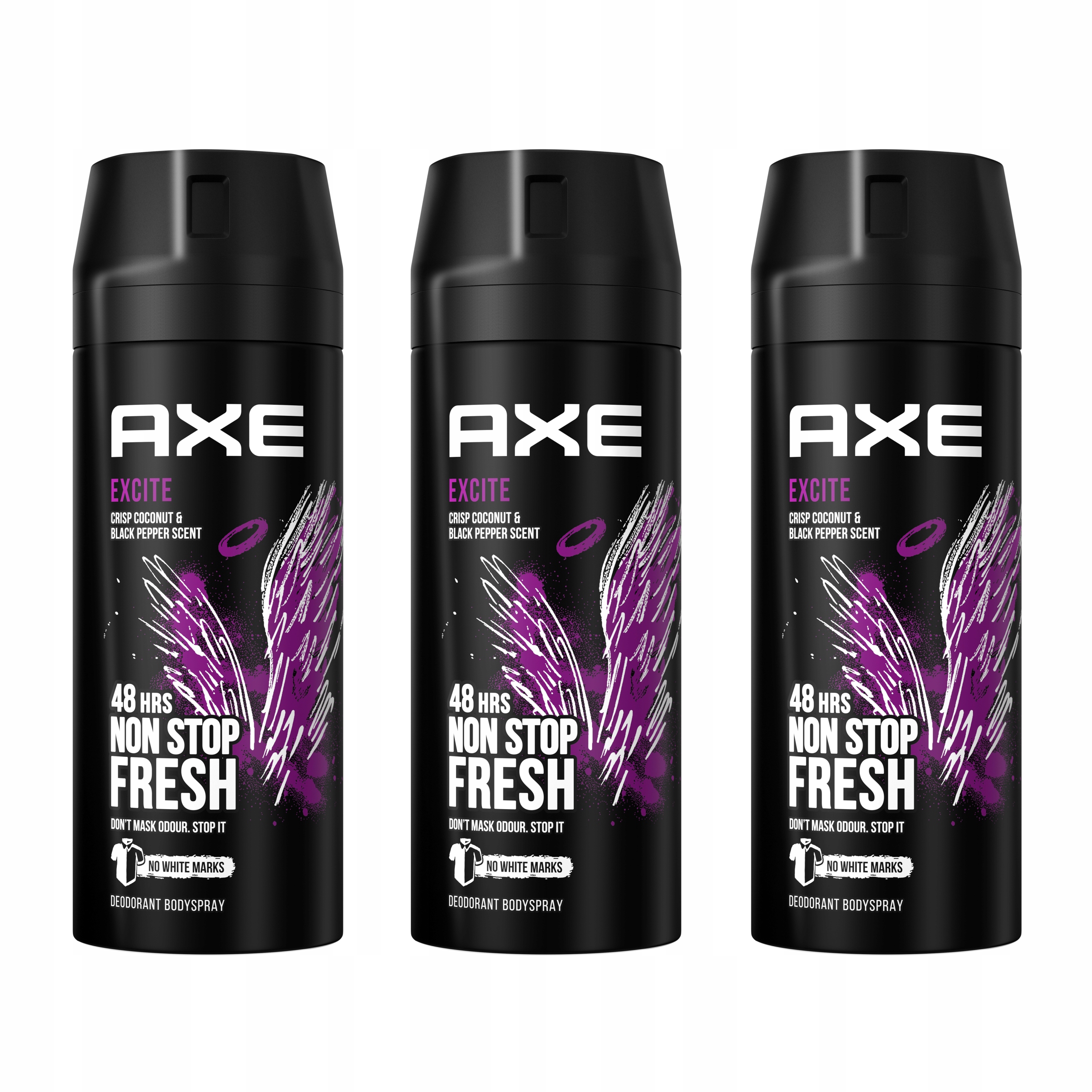 AXE EXCITE FRESH 48h deodorant telový sprej 150ml x3