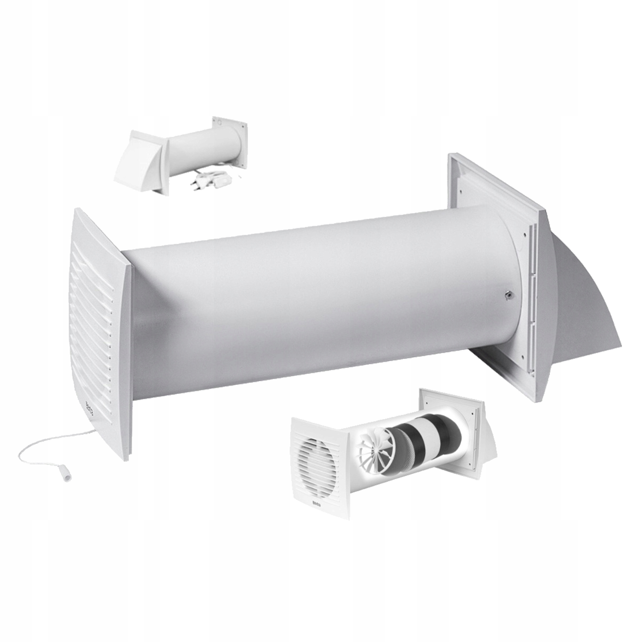 Nástěnný Rekuperátor Decentrální Příchozí Zástrčka 220V Ø125 mm