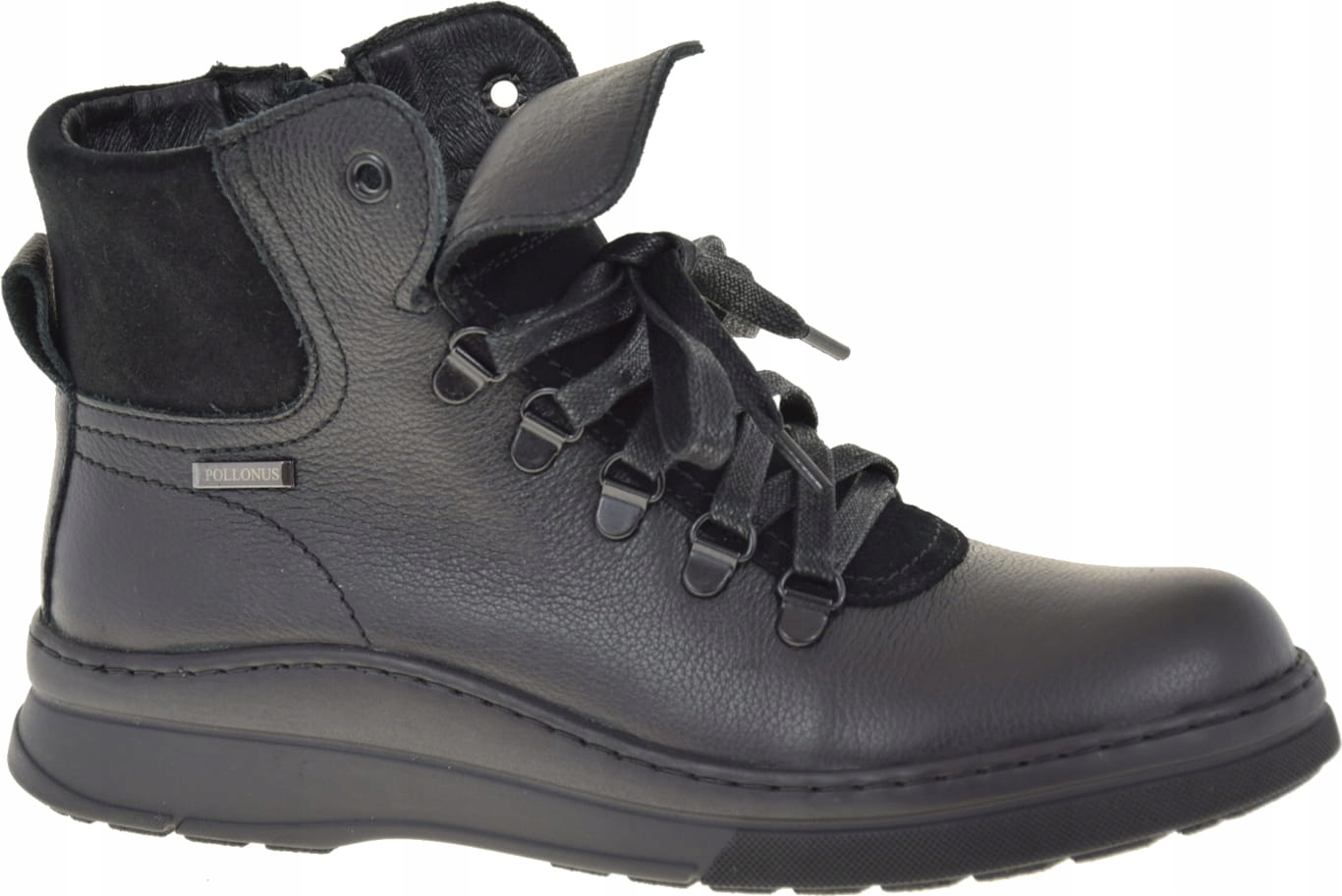 Dámské kotníkové boty z přírodní černé zateplené kůže Pollonus 5-1459 r38
