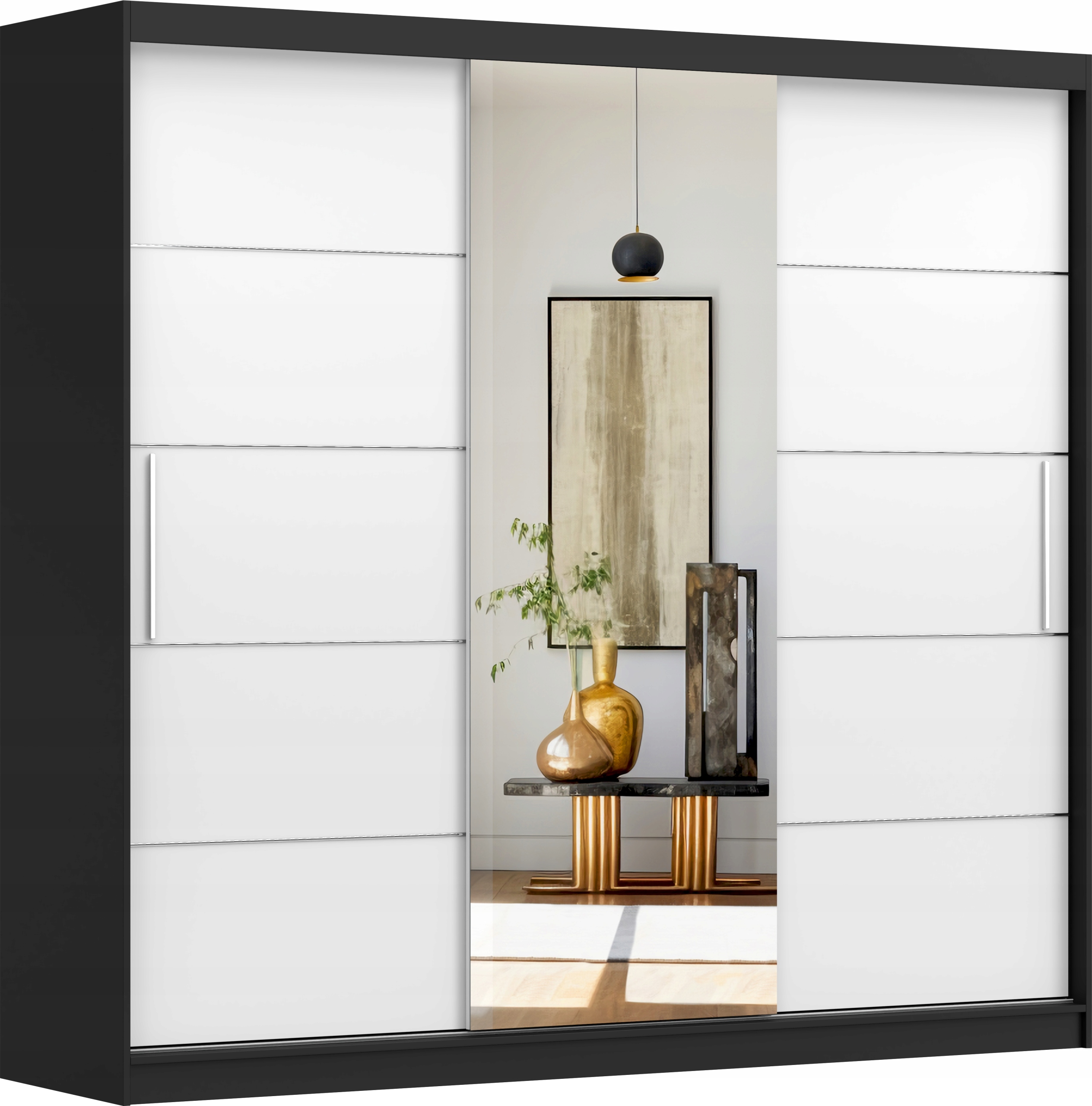 SZAFA PRZESUWNA 3 DRZWIOWA 230 z lustrem PREMIUM duża pokoju sypialniana Liczba szuflad 0