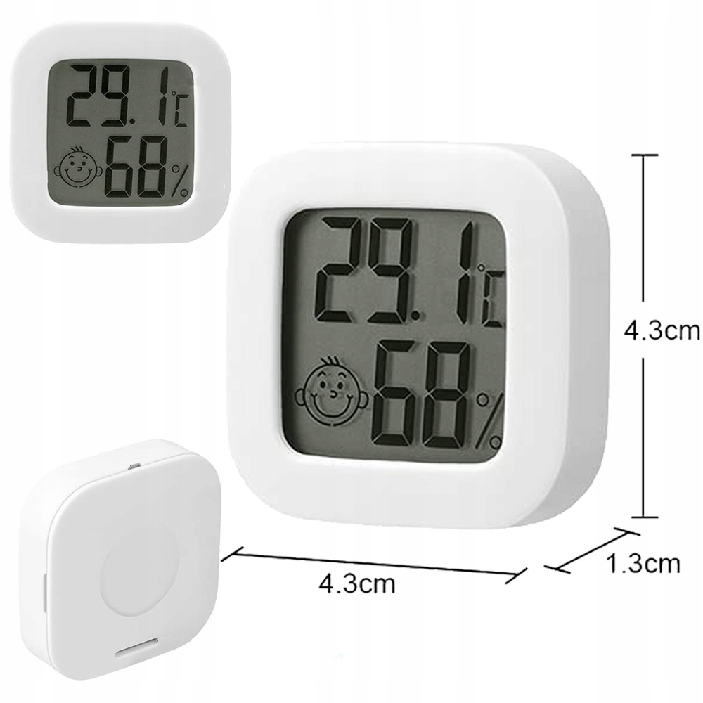 CYFROWY TERMOMETR HIGROMETR POKOJOWA STACJA POGODY POGODOWA Z WYŚWIETLACZEM Marka Inna