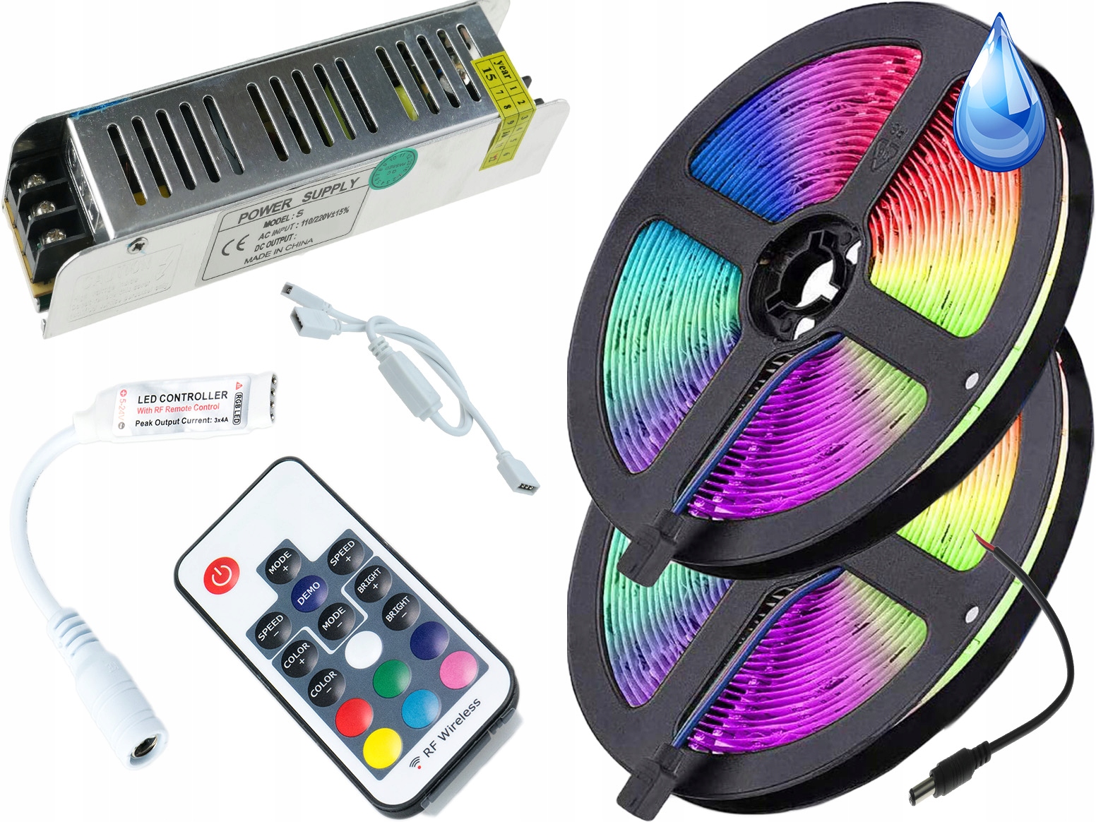 

Zestaw 300LED Rgb Wodoodporny 10m Pilot Radiowy