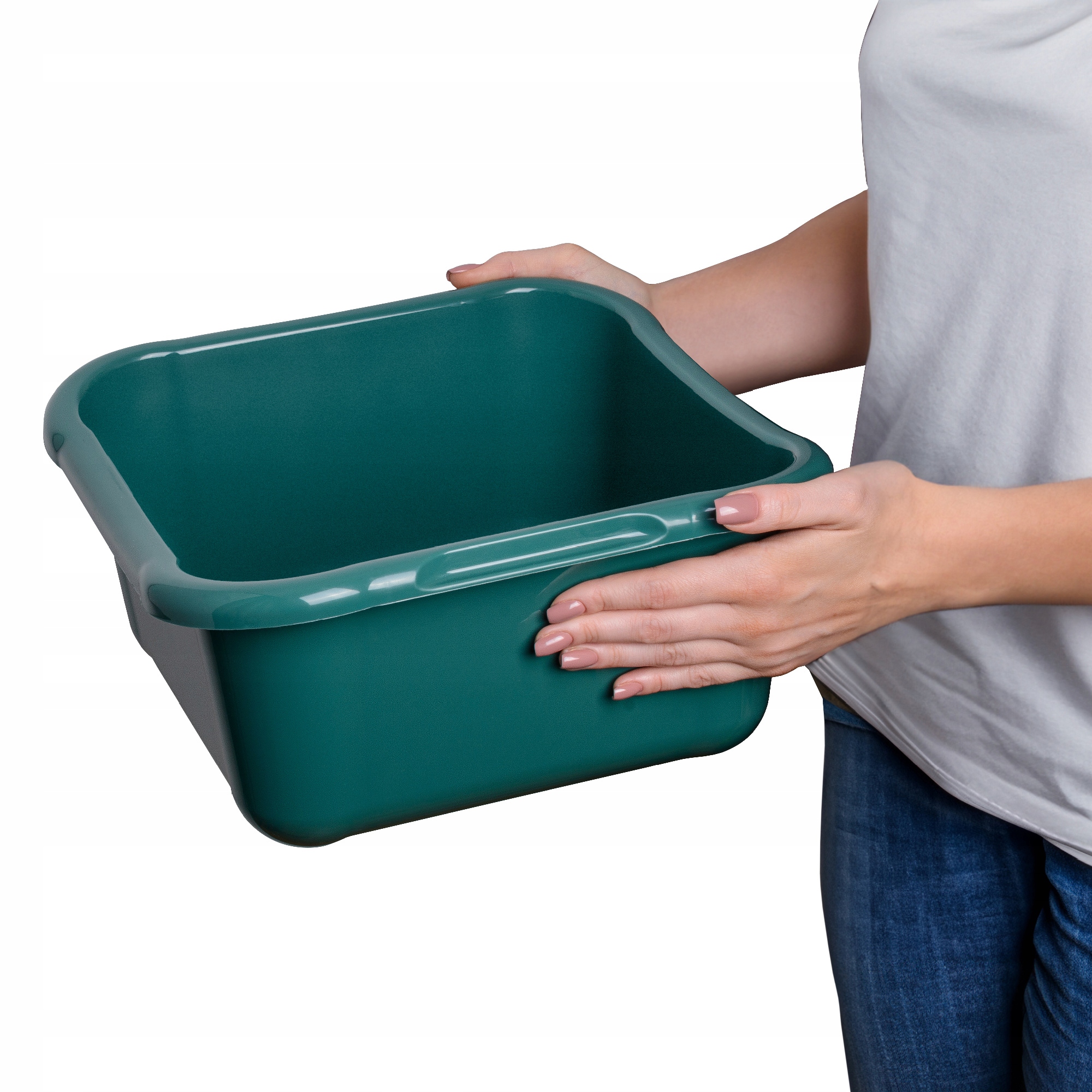 MISKA PLASTIKOWA KWADRATOWA 8L ZIELONA NA PRANIE DUŻA Z UCHWYTAMI Stan opakowania oryginalne