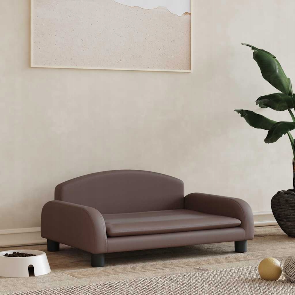 Levně Fionshop 262671491 Pelíšek pro psy hnědý 70 x 45 x 30 cm umělá kůže