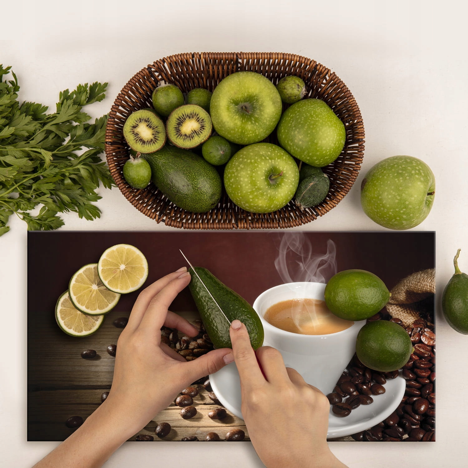 SZKLANA DESKA KUCHENNA 40x30 31b Czarny z popielą Szerokość produktu 30 cm