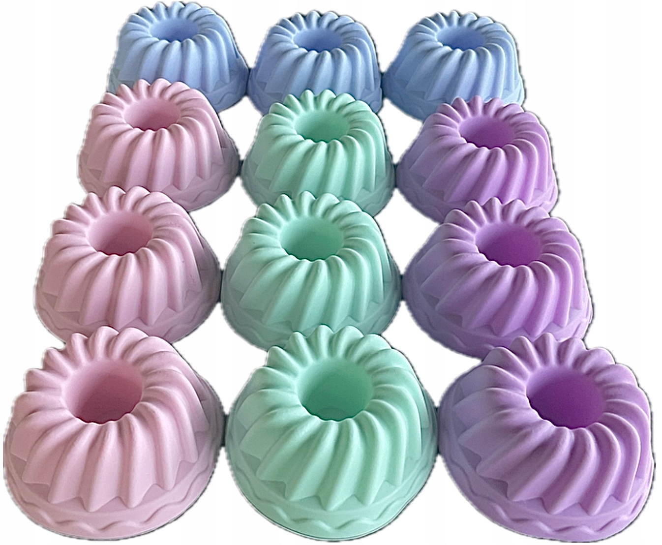 FOREMKI do muffinek CIASTEK BABECZEK SILIKONOWE 12szt BABKA Z TULEJĄ śr 6cm