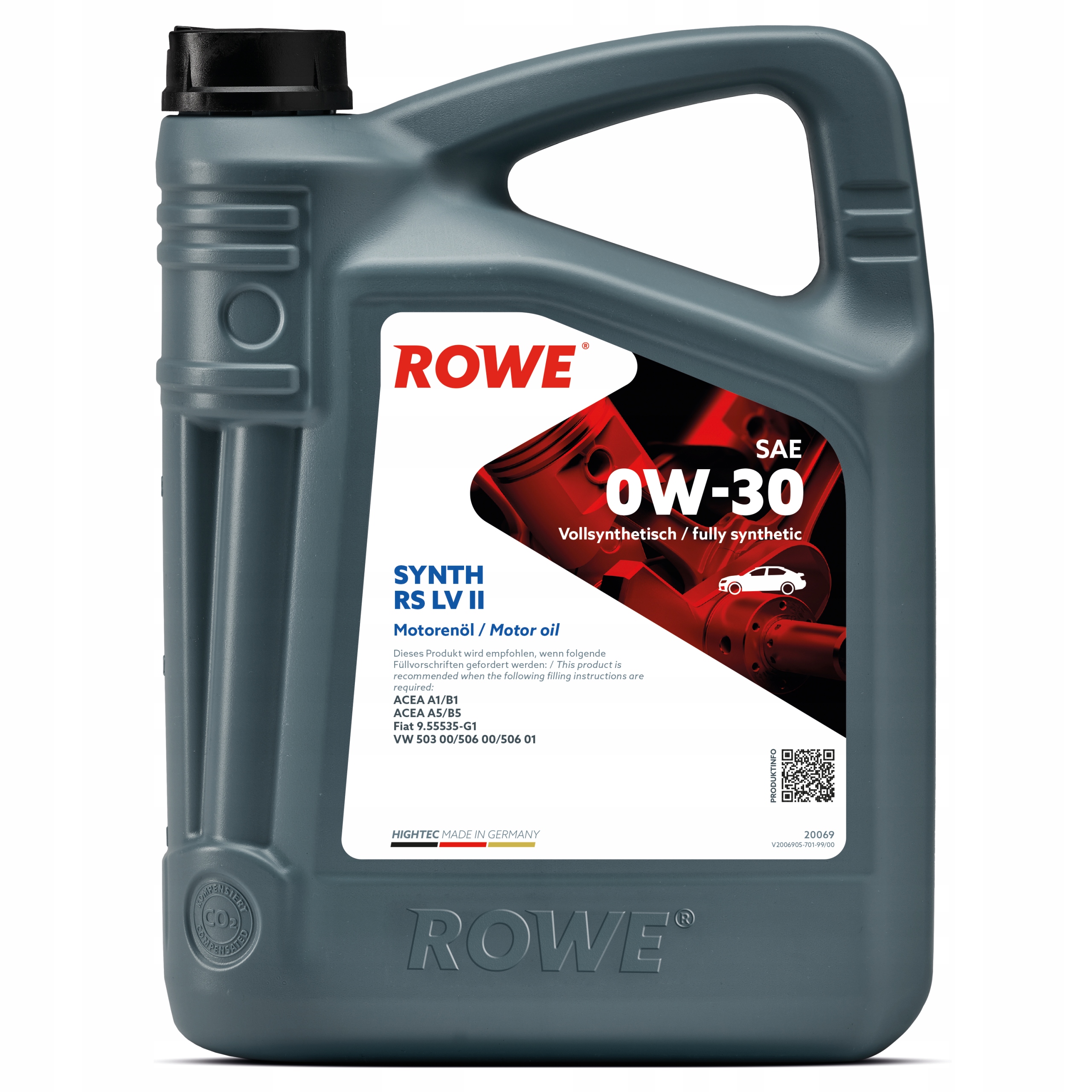 Hightec Synth Rs 0W-30 LV II 5L Rowe Acea A1/ B1, Acea A5/ B5, Fiat 9.55535