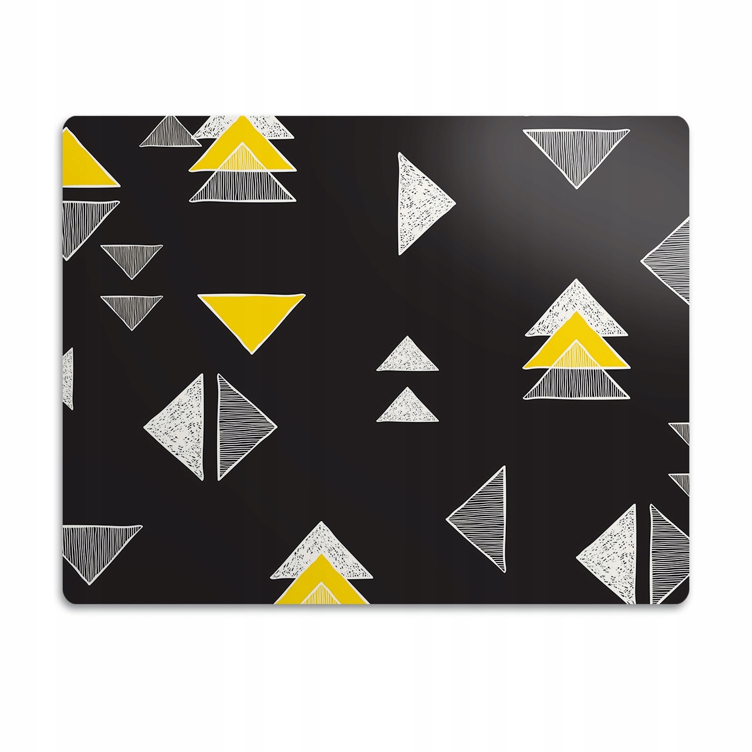 Levně Podložka pro psa pod misku Nakreslené trojúhelníky 60x40 cm