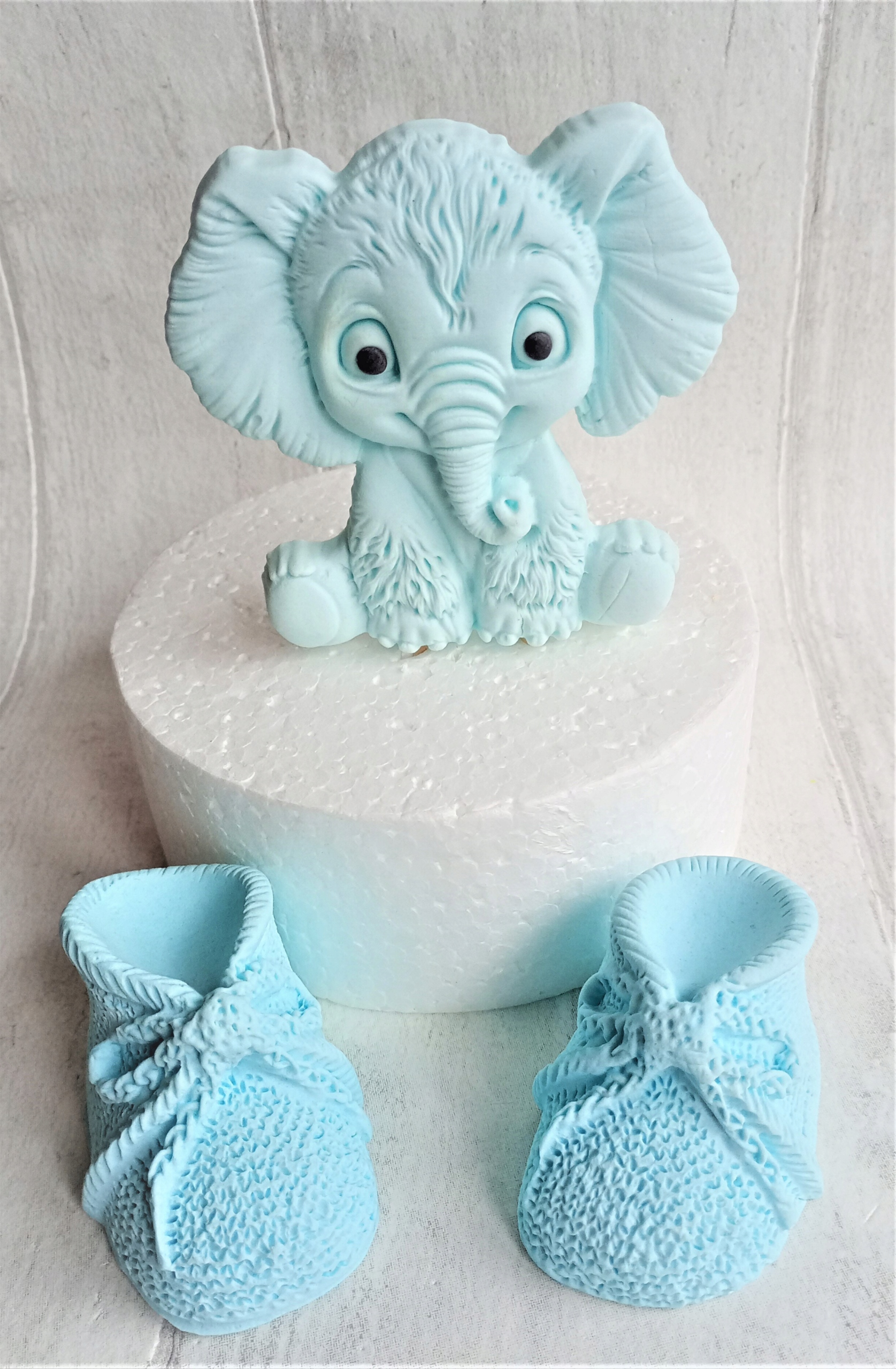 Levně Slon slon botičky Dekorace na křtiny z cukrové hmoty na dort