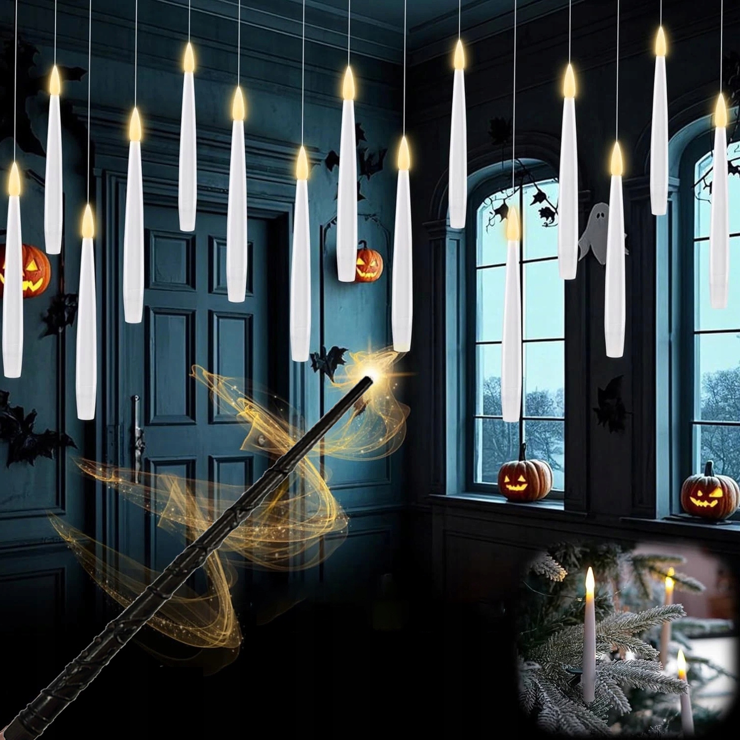 svíčky s kouzelnou hůlkou a dálkovým ovládáním Plovoucí závěsné Harry Potter 20 Ks