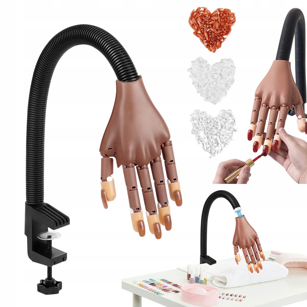 Protéza Na Ruce, Kosmetická Ruka Pro Cvičení Nehtů, Pružná, S 300 Tipy