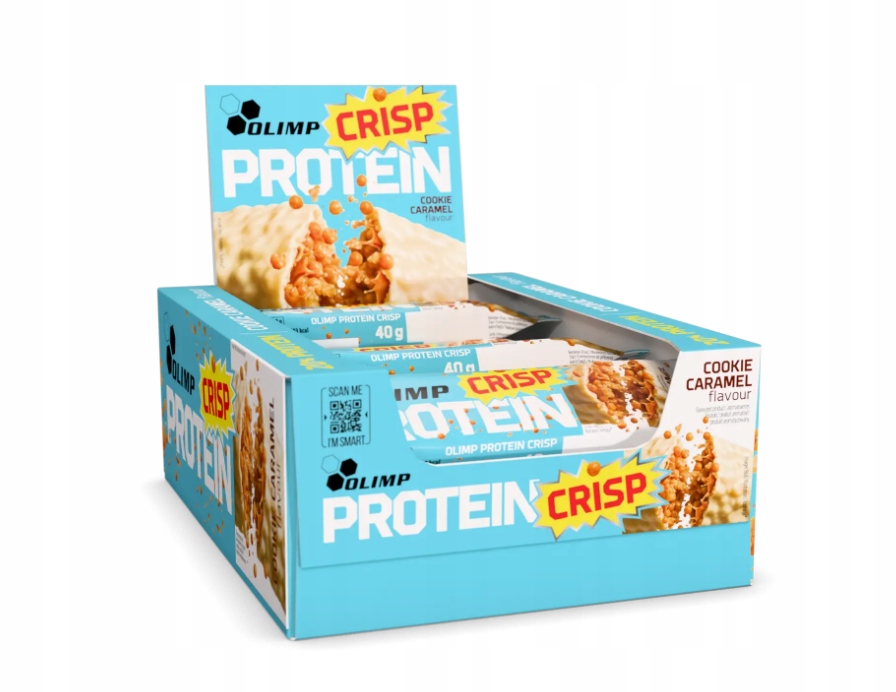 Olimp Protein Crisp Bar 40g Cookie Caramel Baton Proteinowy Batonik x20szt