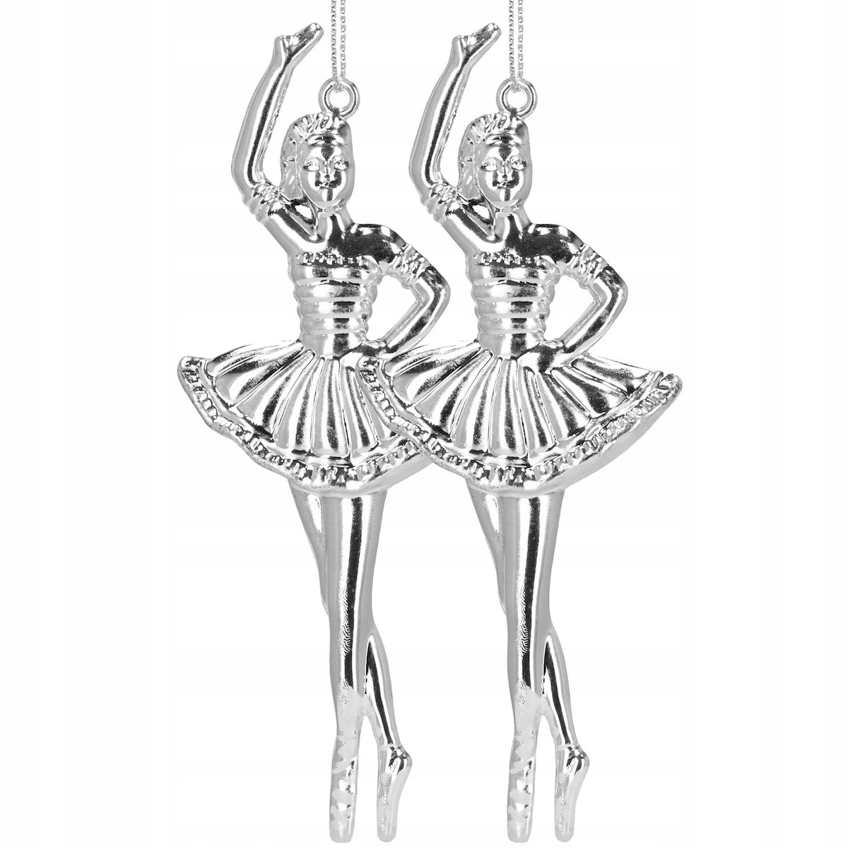 

Baletnica Zawieszki Na Choinkę x2 Bombki Srebrne