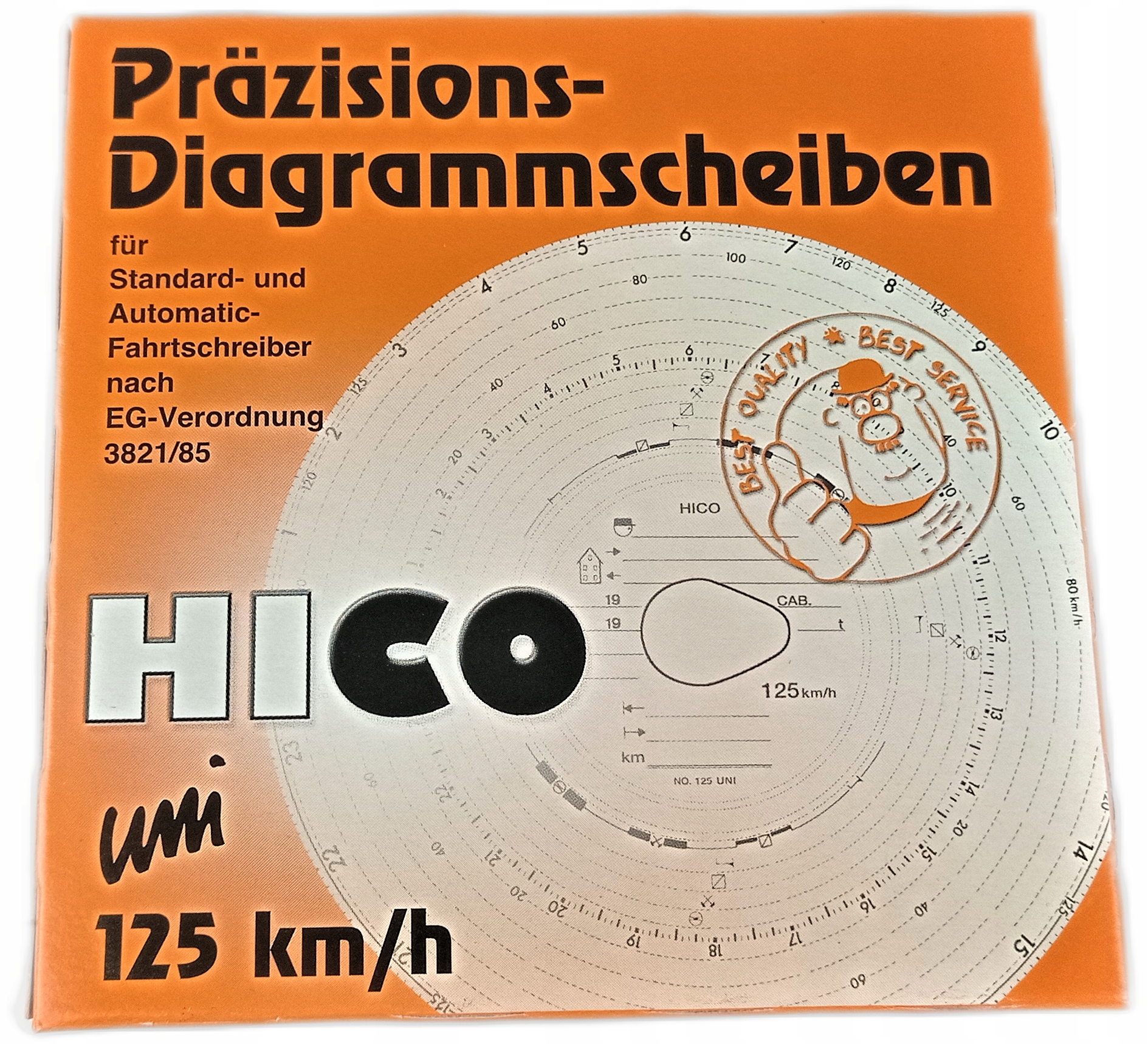 

Tarczki wykresówki tacho Typ 125 Uni paczka 100szt