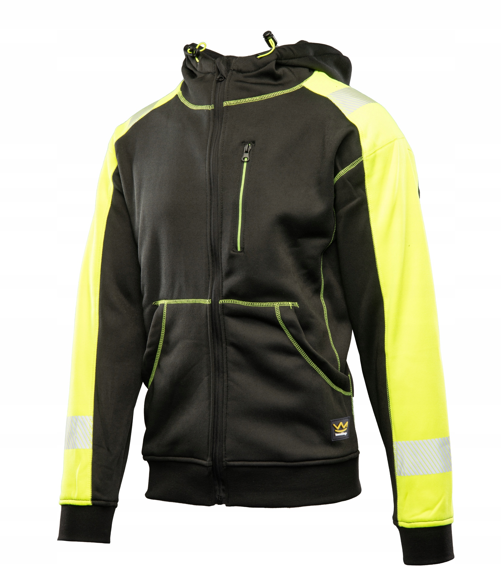 Odblaskowa bluza robocza bhp z kapturem zapinana na zamek r. XXL