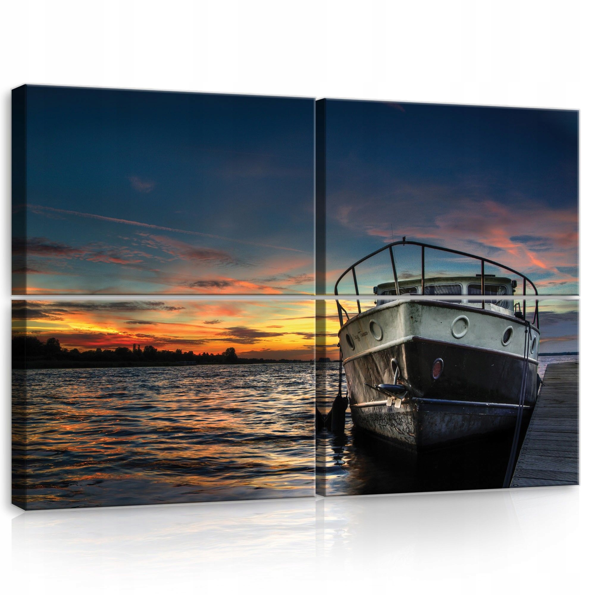 Obraz 120x80 Západ slnka loď marina morská krajina pokoj súmrak voda