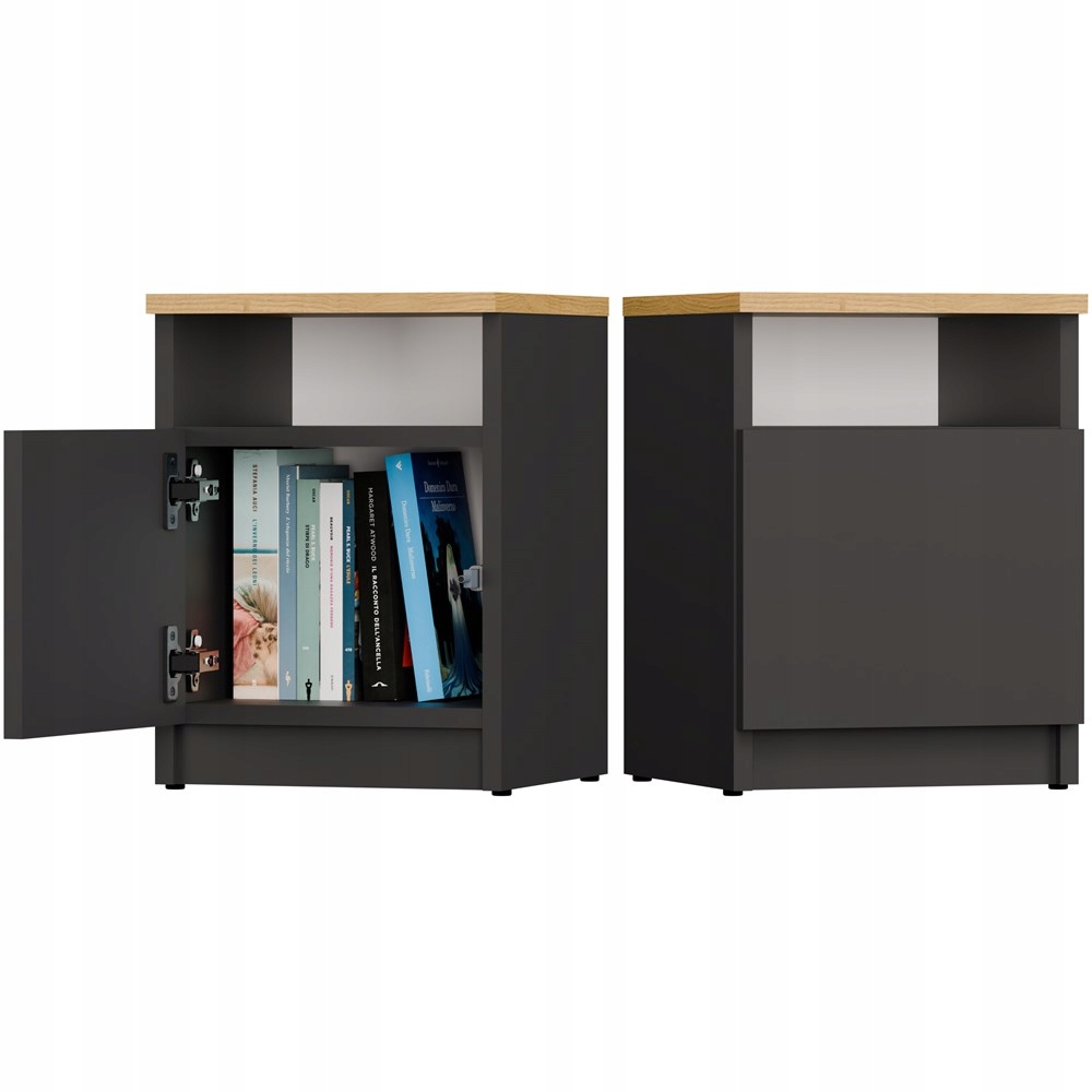 Noční Stolek Galax 30 1D Antracit Artisan Komoda 1 Dveře Stolek Ložnice