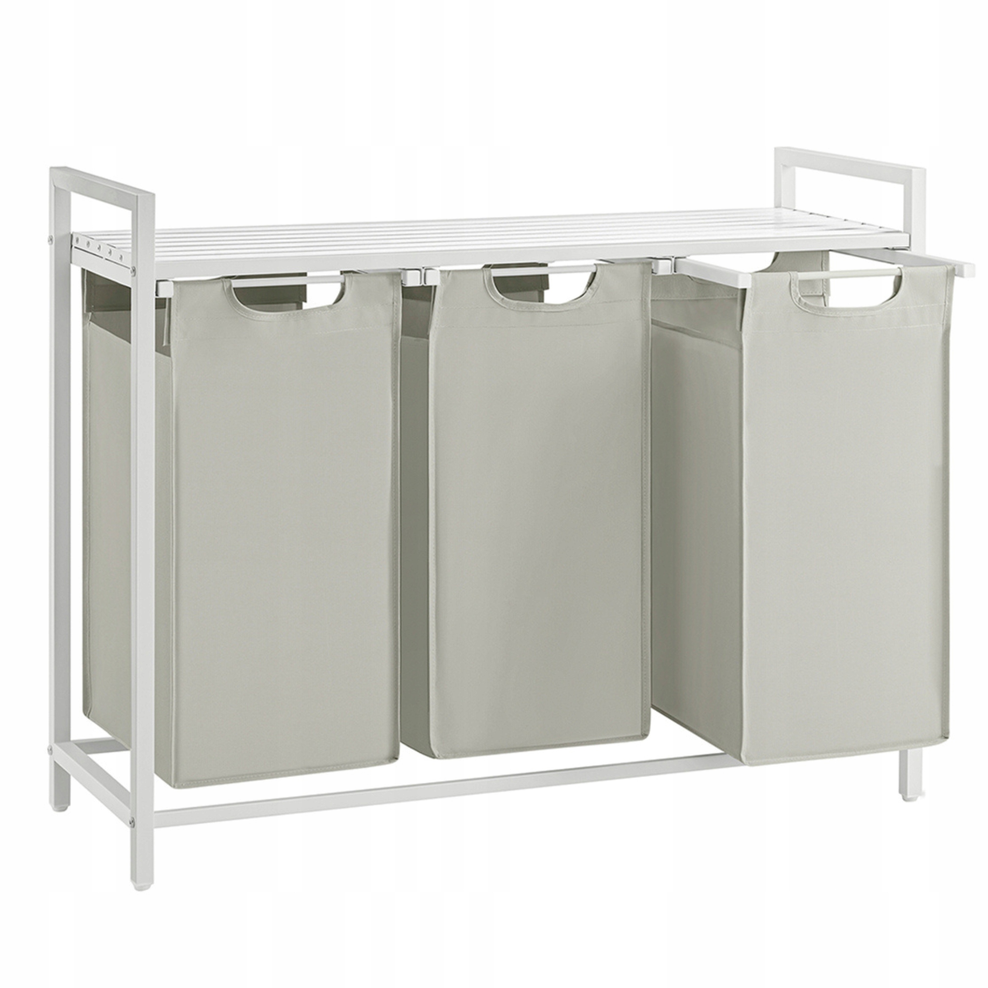 4CONVY Koš na prádlo velký, volně stojící kontejner se 3 přihrádkami, 3x38L