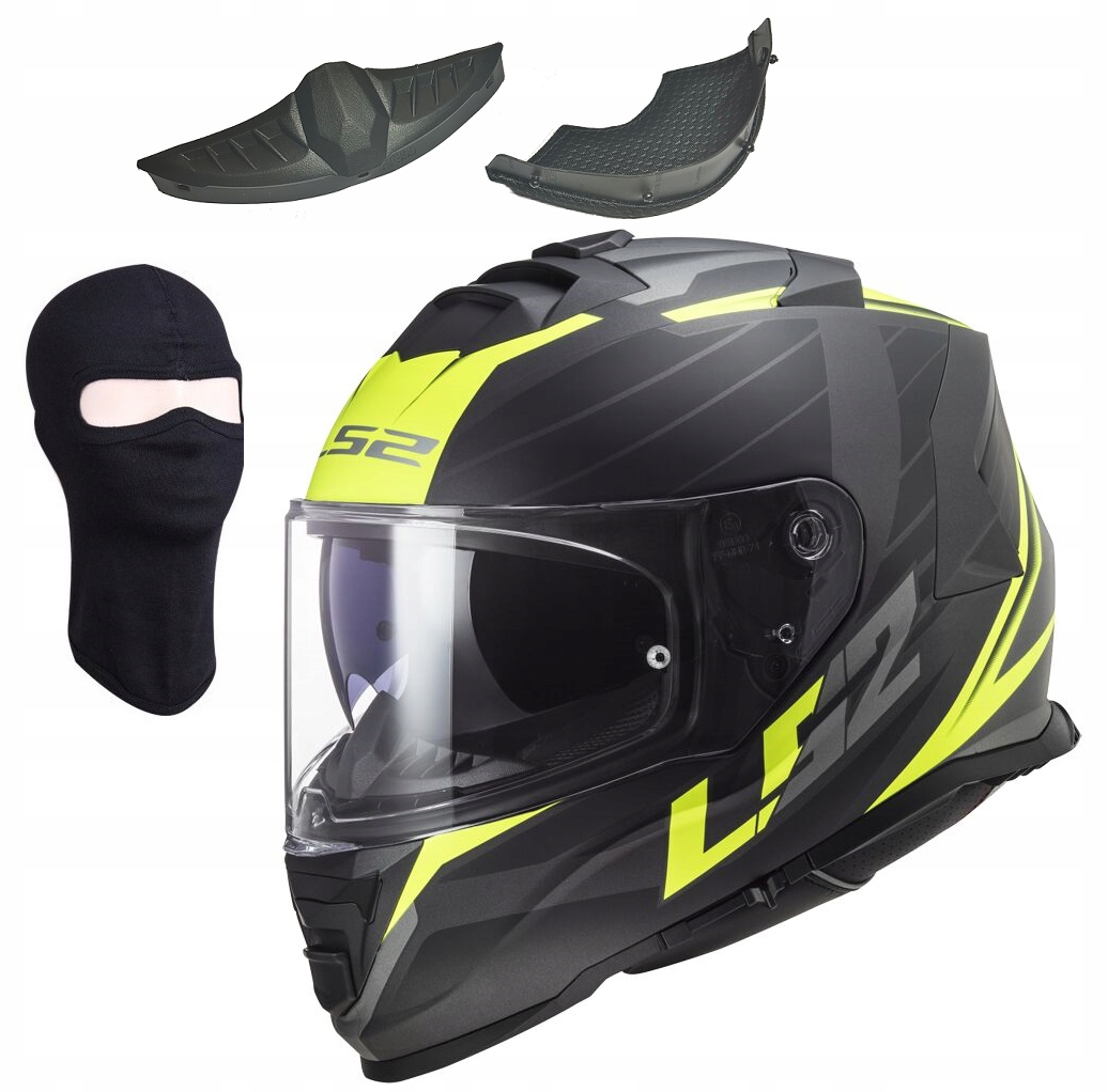 LS2 FF800 Storm II Nerve Matt Black Yellow integrálna prilba S Zadarmo