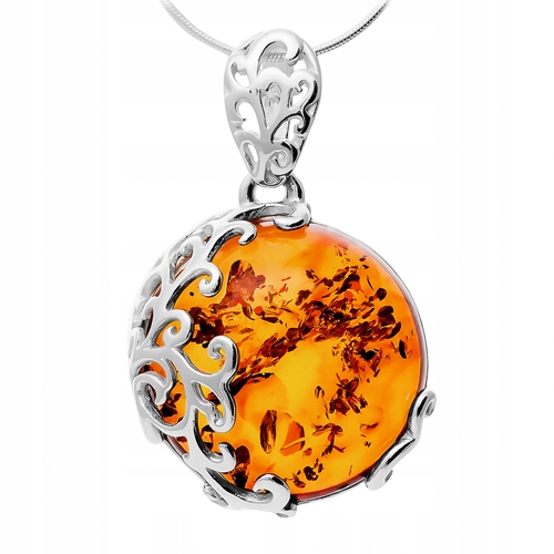 

Wisiorek naszyjnik z Bursztynu srebro +łańcuszek