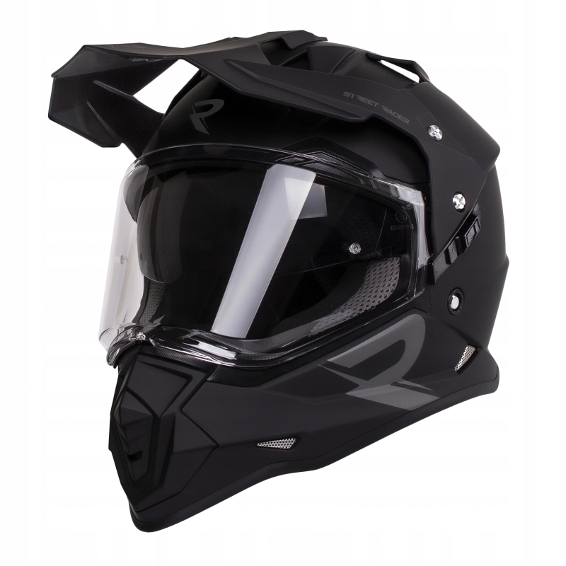 Enduro kask Street Racer Tracker czarny mat Rozmiar: XS