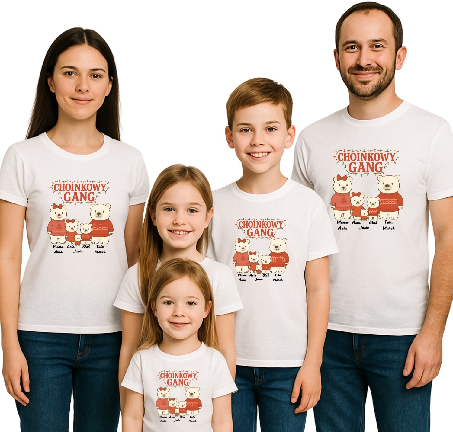 Vánoční trička Personalizované pro rodinu Gang na vánoční stromek Legrační R-l