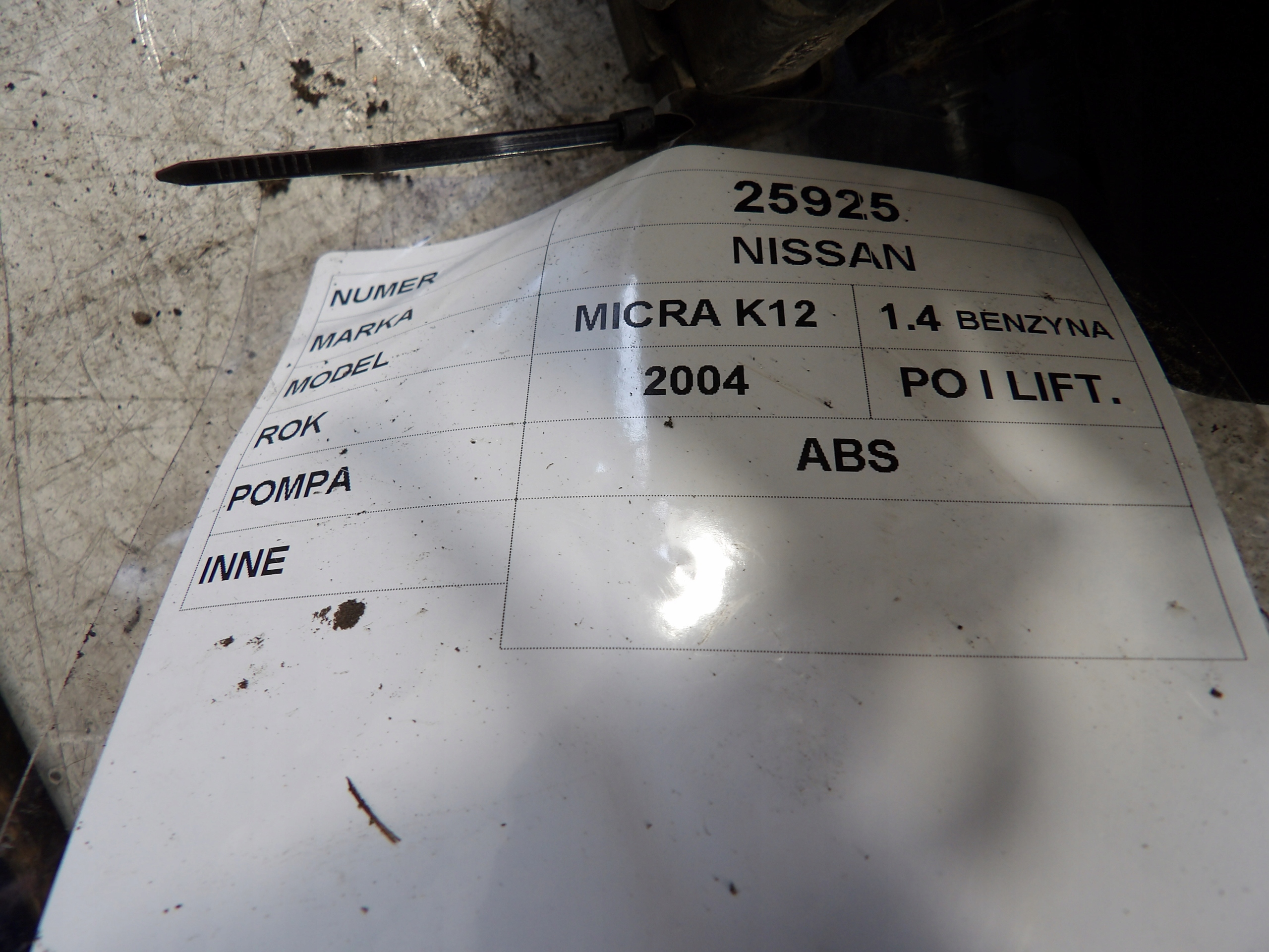 Nissan Micra K12 Pompa ABS 0265231341