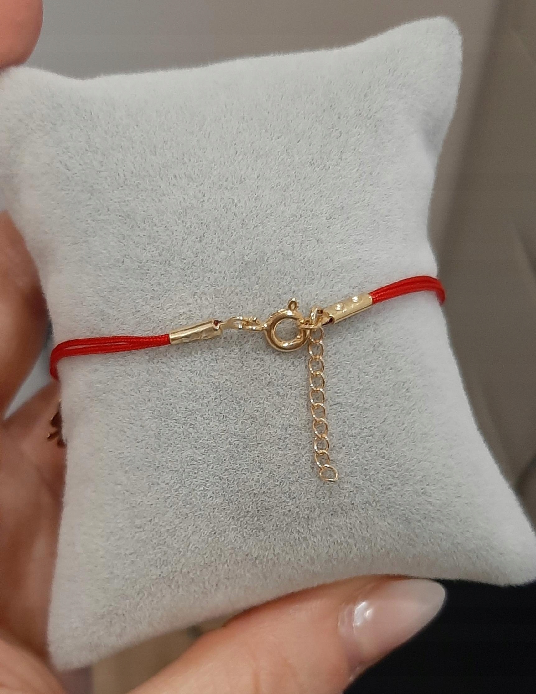 Bransoletka sznurkowa serce serduszko GRAWER Długość całkowita 17 cm