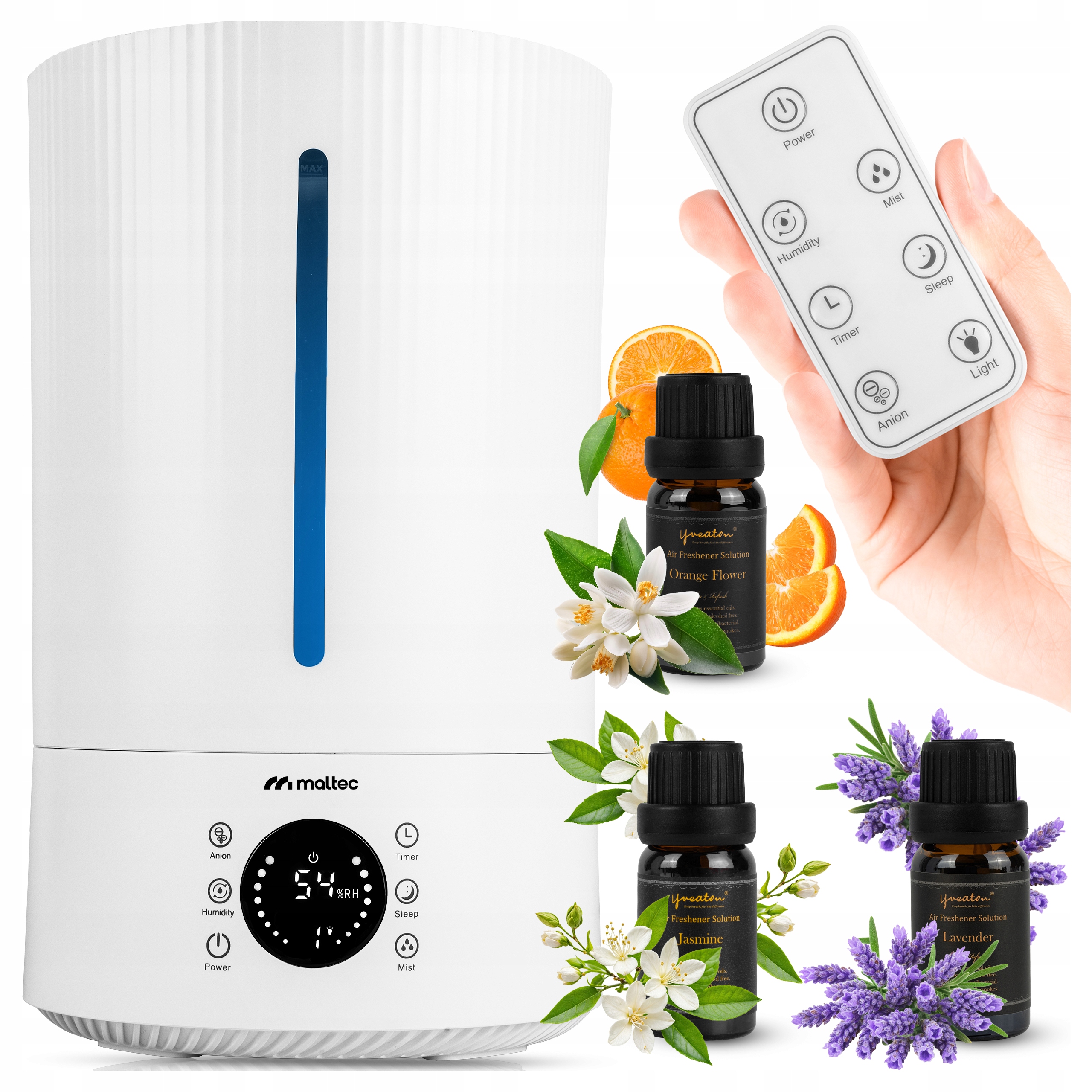Zvlhčovač Vzduchu Ionizátor 5L Aromaterapie Difuzér Vonné Oleje 3V1