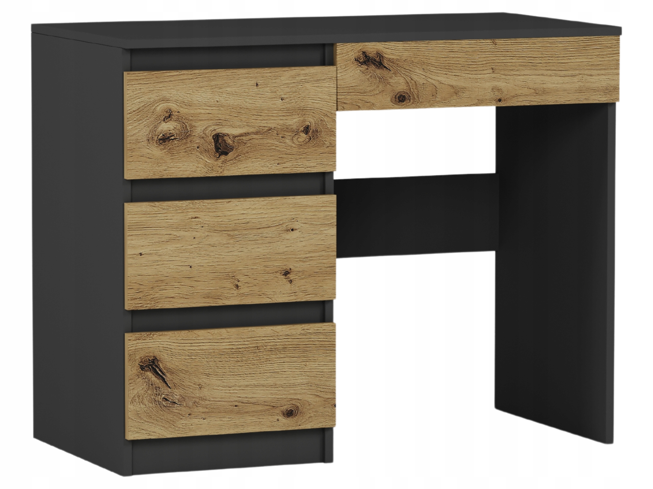 Meble Biurko komputerowe stolik 96cm antracyt mix artisan N34L lewe