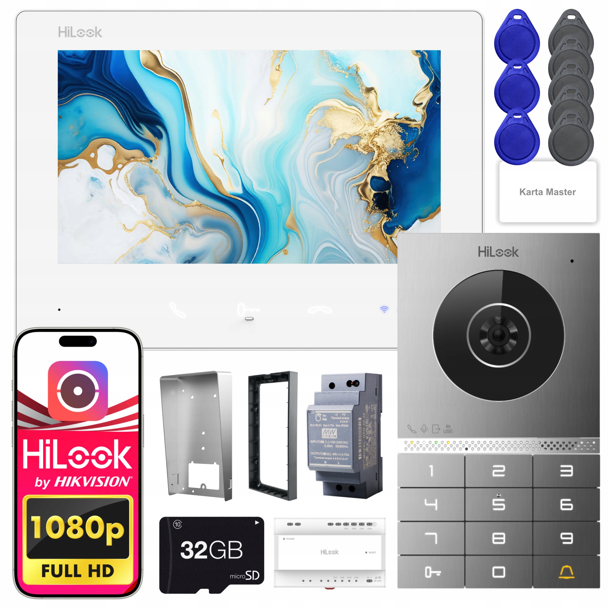 Wideodomofon HD-VIS-02-K(W) Wifi Hd Czytnik Pin Apka Hilook By Hikvision