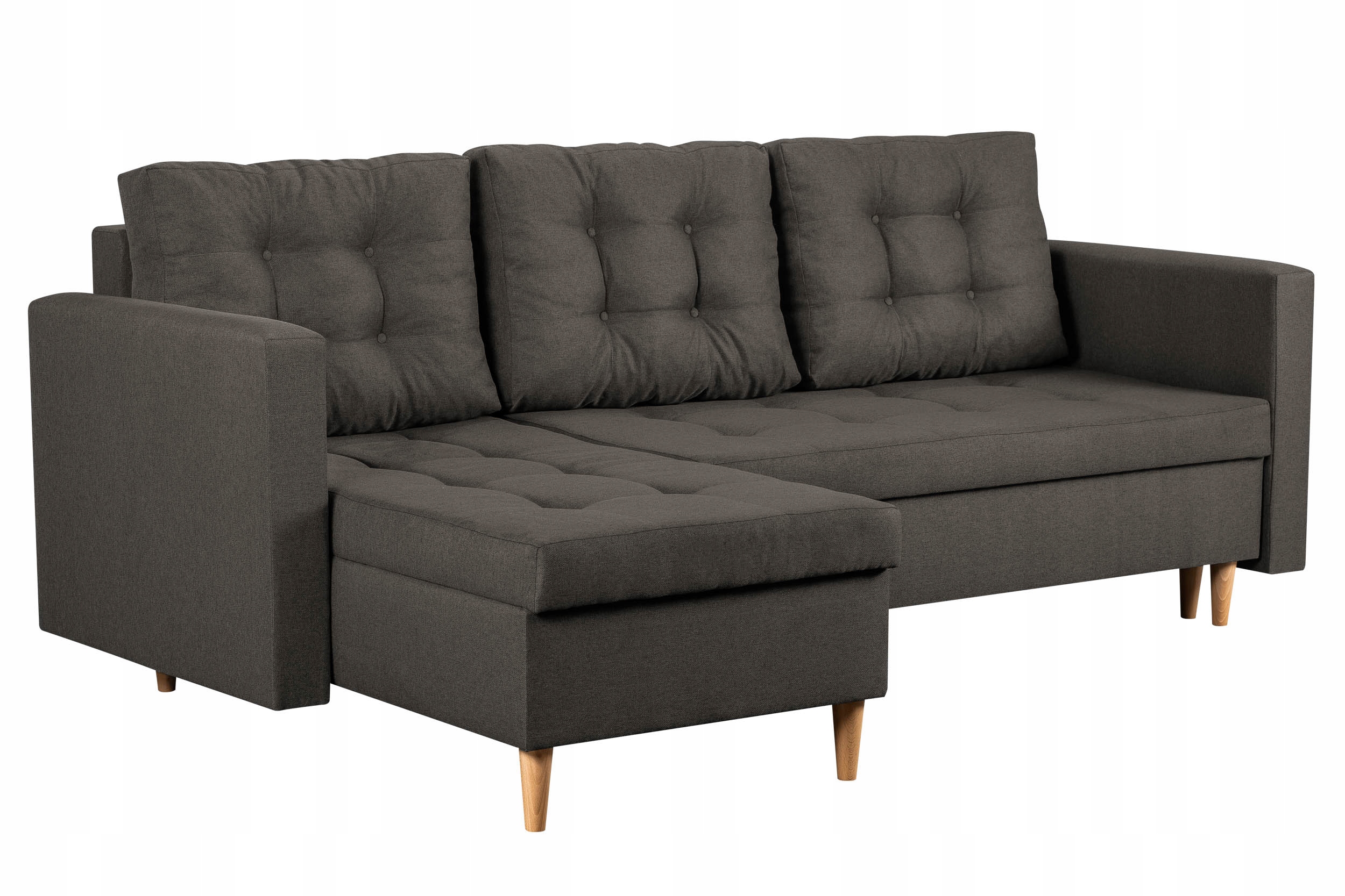Skandinávský rohová sedací souprava pro tři osoby s úložným prostorem Sofa Oslo Grafit