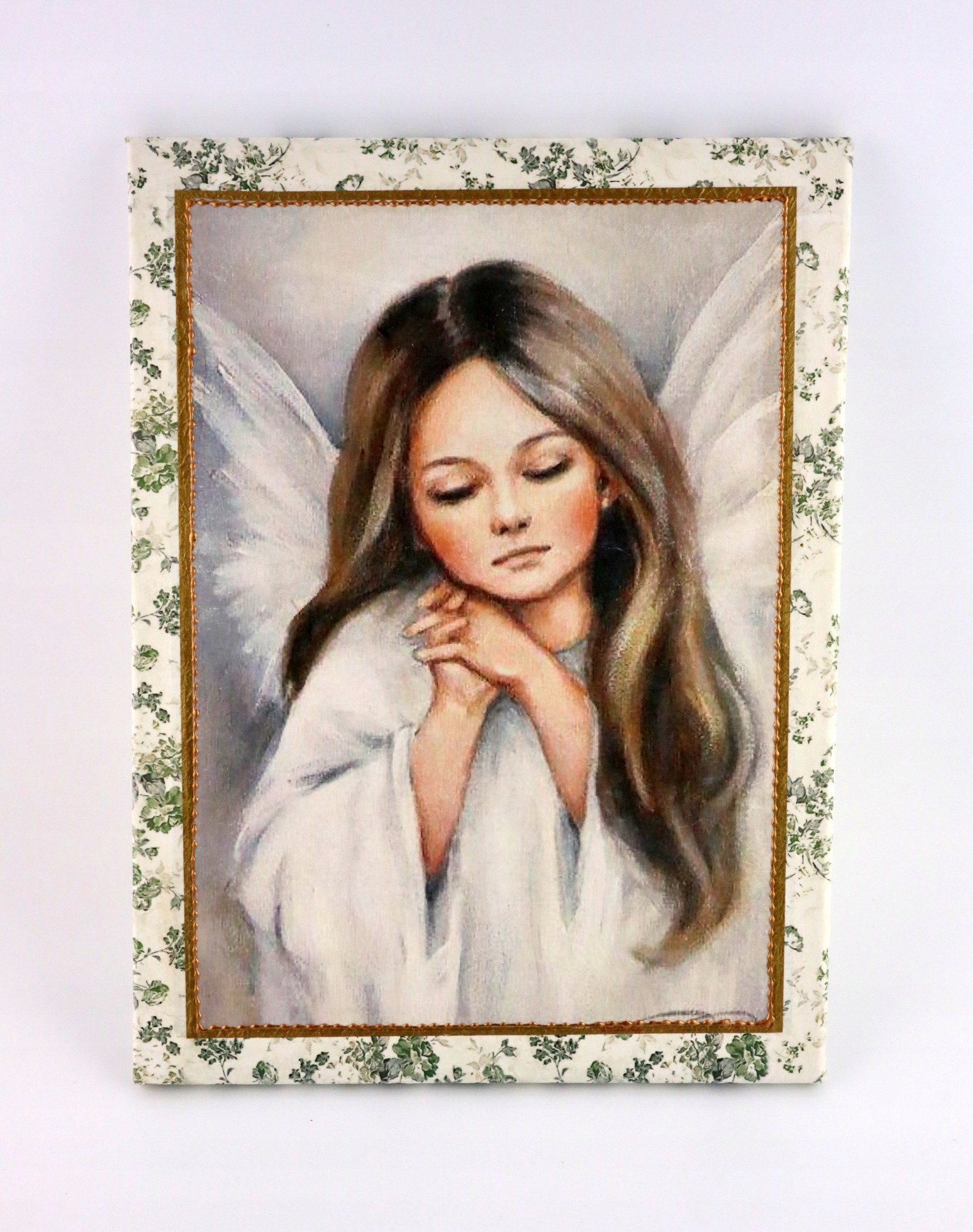 Obraz na plátně holčička anděl zlatý rámeček