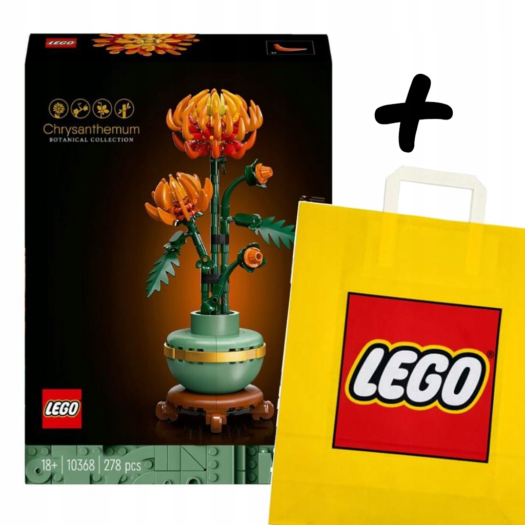 LEGO Botanical 10368 Kwiat Chryzantema + Torba LEGO na prezent