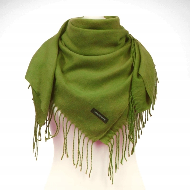 CHUSTA DAMSKA KASZMIROWA 1 SZTUKA BUTELKOWA ZIELEŃ Płeć kobieta