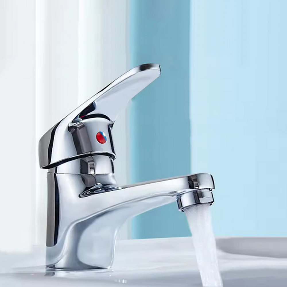 BATERIA ŁAZIENKOWA UMYWALKOWA KRAN DO UMYWALKI STOJĄCA CHROM CIĘGNO KOREK Linia PR