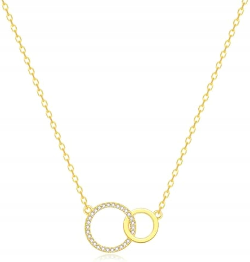 Zlatý náhrdelník pro ženy (14K zlato) – Stříbrný náhrdelník s motivem nekonečna – Propletené kruhy