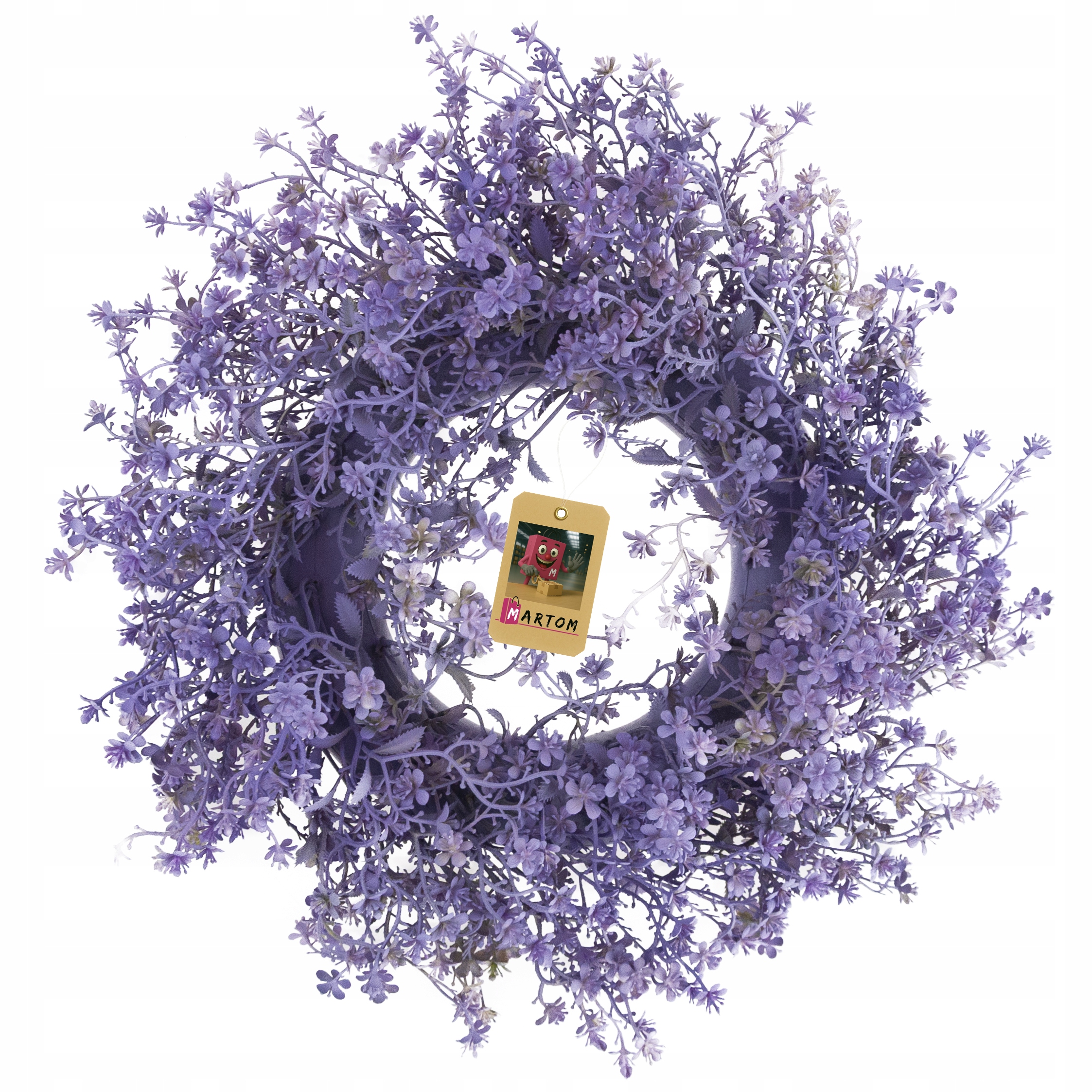 WIOSENNY WIANEK SZTUCZNY NA DRZWI STROIK FIOLETOWY BEZ LILAK GĘSTY
