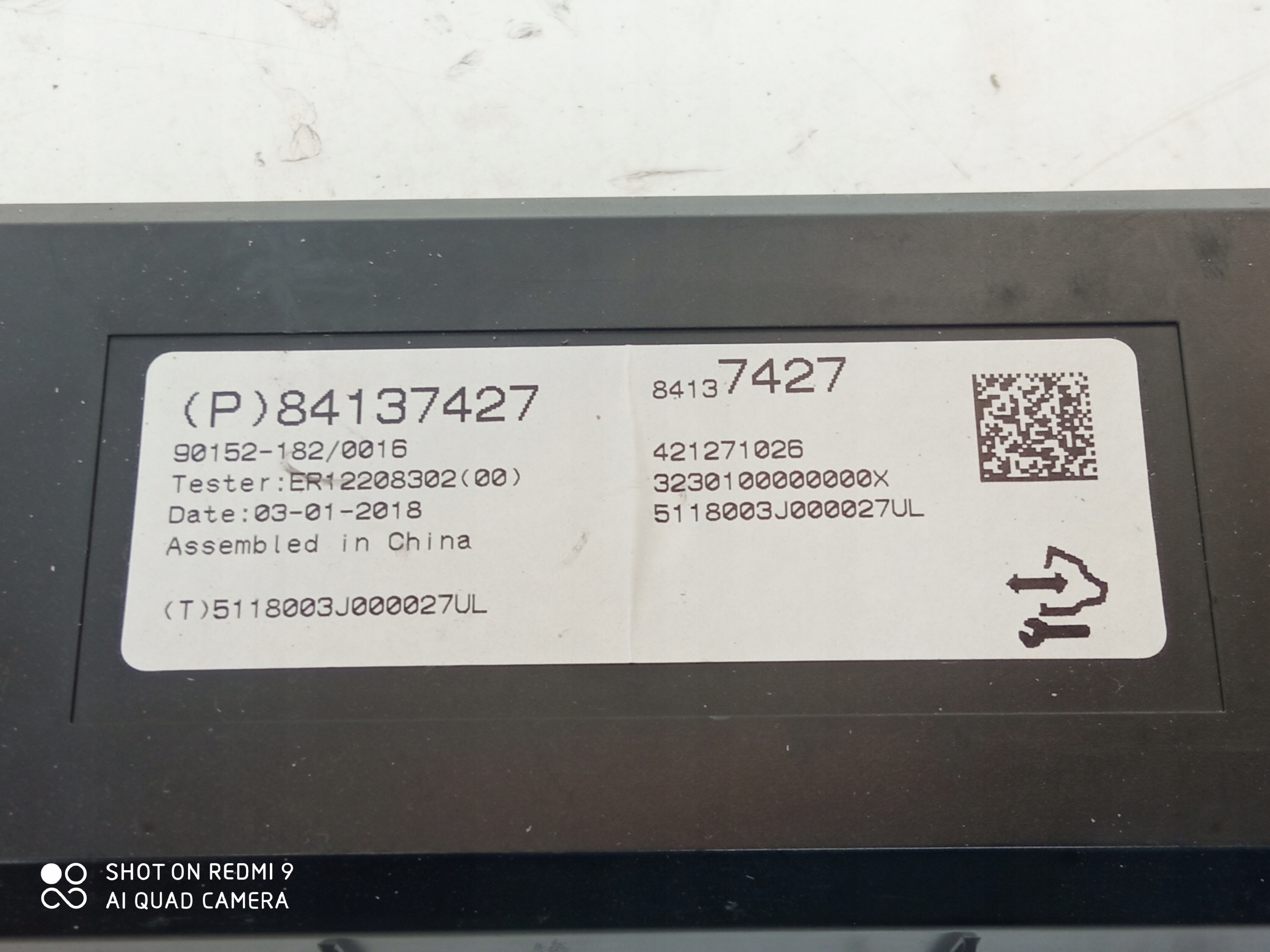 OPEL INSIGNIA B module control unit air conditioning devices 84137427