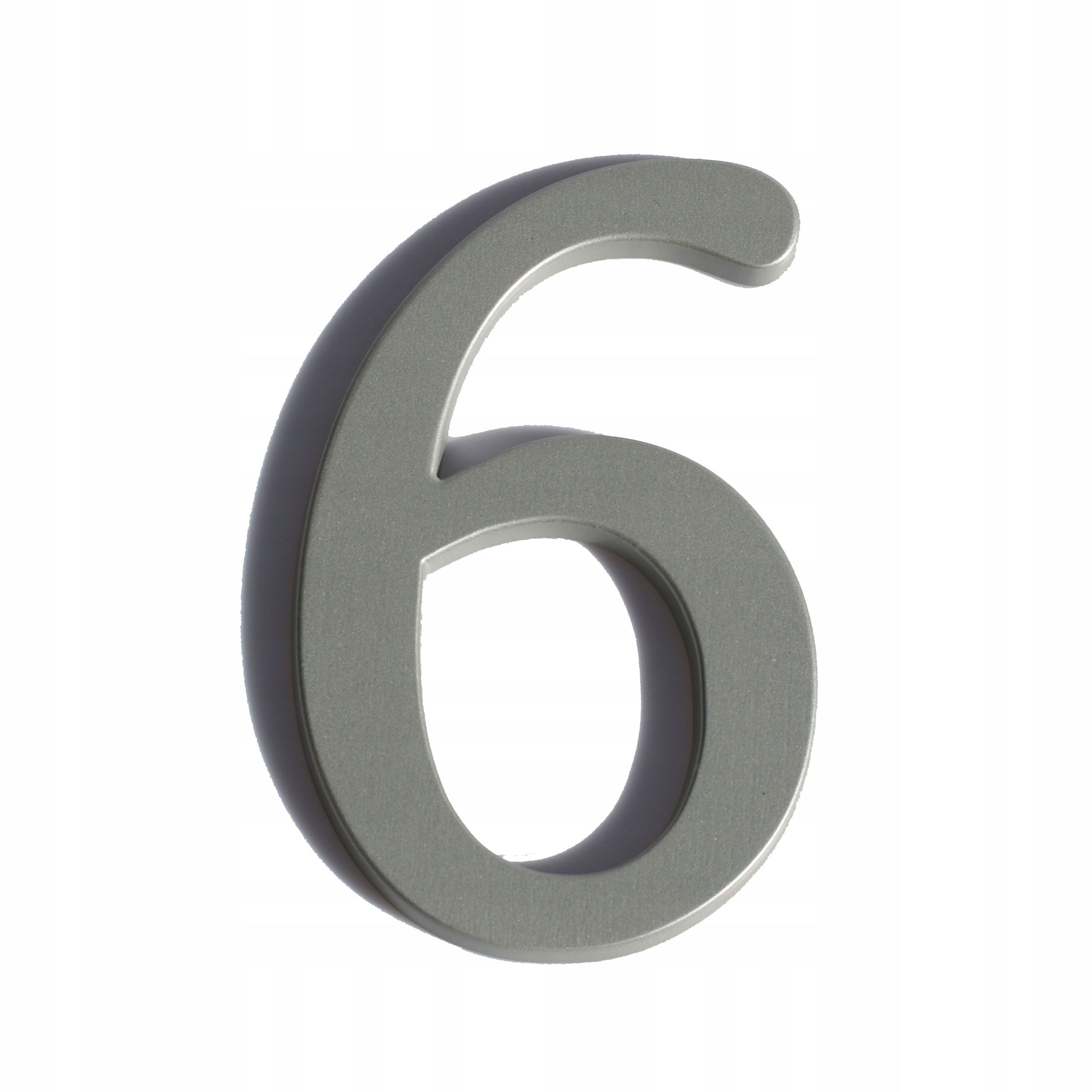 numer domu. numer na dom. cyfry na dom. tablica na dom. 3D premium srebro 6 Materiał aluminium